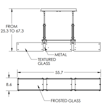 Hammerton PLB0026-0C-MB-BG-001-L3 - Urban Loft Trestle Linear - 55-Inch (LED)
