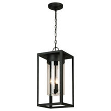 Eglo 203669A - 3 LT Outdoor Pendant w/ Matte Black Finish & Clear Glass Shade