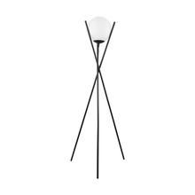 Eglo 39594A - 1 LT Floor Lamp w/ Matte Black Finish & White Sphere Shade