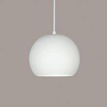 A-19 P1601-A1-WCC - Bonaire Pendant: Clay (White Cord & Canopy)