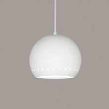 A-19 P1603-1LEDE26-A31-WCC - St. Vincent Pendant: Satin White (E26 Base Dimmable LED (Bulb included)) (White Cord & Canopy)
