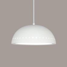 A-19 P306-A1-WCC - Gran Cyprus Pendant: Clay (White Cord & Canopy)