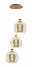 Innovations Lighting 113B-3P-BB-G128-10 - Athens - 3 Light - 17 inch - Brushed Brass - Cord Hung - Multi Pendant