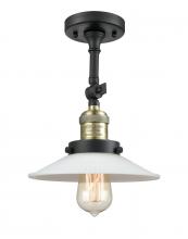 Innovations Lighting 201F-BAB-G1-LED - Halophane - 1 Light - 9 inch - Black Antique Brass - Adjustable Semi-Flush Mount