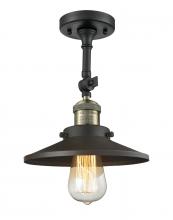 Innovations Lighting 201F-BAB-M6-LED - Railroad - 1 Light - 8 inch - Black Antique Brass - Adjustable Semi-Flush Mount