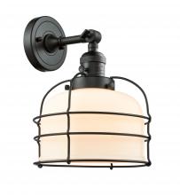 Innovations Lighting 203SW-BK-G71-CE-LED - Bell Cage - 1 Light - 9 inch - Matte Black - Adjustable Sconce