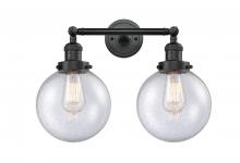 Innovations Lighting 208-BK-G204-8-LED - Beacon - 2 Light - 19 inch - Matte Black - Adjustable Bath Vanity Light