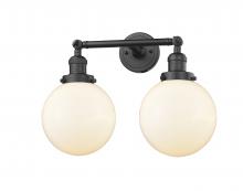 Innovations Lighting 208-OB-G201-8-LED - Beacon - 2 Light - 19 inch - Oil Rubbed Bronze - Adjustable Bath Vanity Light