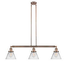 Innovations Lighting 213-AC-G42 - Cone - 3 Light - 40 inch - Antique Copper - Stem Hung - Adjustable Island Light