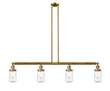 Innovations Lighting 214-BB-G314 - Dover - 4 Light - 49 inch - Brushed Brass - Stem Hung - Adjustable Island Light