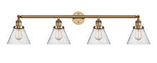 Innovations Lighting 215-BB-G44 - Cone - 4 Light - 44 inch - Brushed Brass - Adjustable Bath Vanity Light
