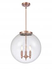 Innovations Lighting 221-3S-AC-G204-16-LED - Beacon - 3 Light - 16 inch - Antique Copper - Cord hung - Pendant