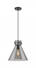 Innovations Lighting 410-1PM-BK-G411-12SM - Newton Cone - 1 Light - 12 inch - Matte Black - Cord hung - Pendant