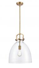 Innovations Lighting 410-1SL-BB-G412-14CL - Newton Bell - 1 Light - 14 inch - Brushed Brass - Pendant