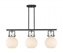 Innovations Lighting 411-3I-BK-G410-10WH - Newton Sphere - 3 Light - 42 inch - Matte Black - Island Light