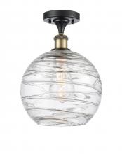 Innovations Lighting 516-1C-BAB-G1213-10-LED - Athens Deco Swirl - 1 Light - 10 inch - Black Antique Brass - Semi-Flush Mount