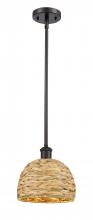 Innovations Lighting 516-1S-OB-RBD-8-NAT - Woven Rattan - 1 Light - 8 inch - Oil Rubbed Bronze - Mini Pendant