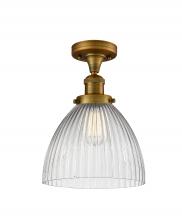 Innovations Lighting 517-1CH-BB-G222-LED - Seneca Falls - 1 Light - 10 inch - Brushed Brass - Semi-Flush Mount