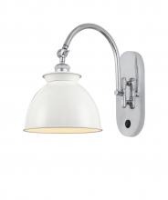 Innovations Lighting 518-1W-PC-M14-W - Adirondack - 1 Light - 8 inch - Polished Chrome - Adjustable Swing Arm