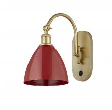 Innovations Lighting 518-1W-SG-MBD-75-RD - Plymouth - 1 Light - 8 inch - Satin Gold - Adjustable Swing Arm