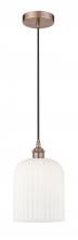 Innovations Lighting 616-1P-AC-G559-8GWH - Bridal Veil - 1 Light - 5 inch - Antique Copper - Cord hung - Mini Pendant