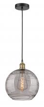 Innovations Lighting 616-1P-BAB-G1213-12SM - Athens Deco Swirl - 1 Light - 12 inch - Black Antique Brass - Cord hung - Mini Pendant