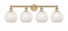 Innovations Lighting 616-4W-BB-G1216-8WM - White Mouchette - 4 Light - 35 inch - Brushed Brass - Bath Vanity Light