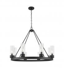 Innovations Lighting 617-8CR-BK-G617-8CL - Boreas - 6 Light - 36 inch - Matte Black - Chandelier