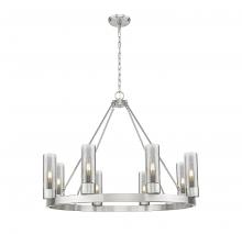 Innovations Lighting 617-8CR-SN-G617-8SM - Boreas - 6 Light - 36 inch - Satin Nickel - Chandelier