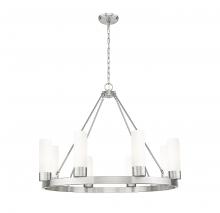 Innovations Lighting 617-8CR-SN-G617-8WH - Boreas - 6 Light - 36 inch - Satin Nickel - Chandelier