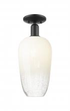 Innovations Lighting 716-1C-BK-G484-7OP - Brookhaven Flute - 1 Light - 6 inch - Matte Black - Semi-Flush Mount
