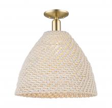 Innovations Lighting 716-1C-CB-NBD-16-NAT - Bristol Natural - 1 Light - 6 inch - Brushed Champagne Bronze - Semi-Flush Mount
