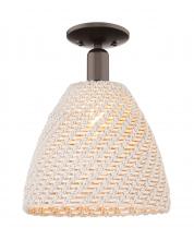 Innovations Lighting 716-1C-OB-NBD-12-NAT - Bristol Natural - 1 Light - 6 inch - Oil Rubbed Bronze - Semi-Flush Mount