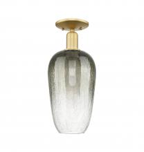 Innovations Lighting 716-1C-SG-G484-7SL - Brookhaven Flute - 1 Light - 6 inch - Satin Gold - Semi-Flush Mount