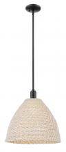 Innovations Lighting 716-1S-BK-NBD-16-NAT - Bristol Natural - 1 Light - 6 inch - Matte Black - Mini Pendant