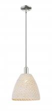 Innovations Lighting 716-1S-PN-NBD-12-NAT - Bristol Natural - 1 Light - 6 inch - Polished Nickel - Mini Pendant