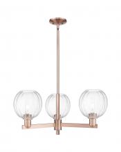 Innovations Lighting 716-3CR-AC-G458-7CL - Preston - 3 Light - 18 inch - Antique Copper - Flush Mount
