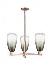 Innovations Lighting 716-3CR-AC-G480-6SL - Brookhaven Almond - 3 Light - 18 inch - Antique Copper - Flush Mount