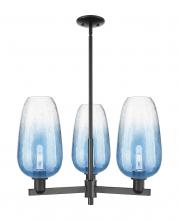 Innovations Lighting 716-3CR-BK-G484-7SB - Brookhaven Flute - 3 Light - 18 inch - Matte Black - Flush Mount