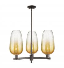 Innovations Lighting 716-3CR-OB-G484-7AM - Brookhaven Flute - 3 Light - 18 inch - Oil Rubbed Bronze - Flush Mount