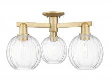Innovations Lighting 716-3F-BB-G458-7CL - Preston - 3 Light - 6 inch - Brushed Brass - Semi-Flush Mount