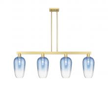 Innovations Lighting 716-4I-SG-G484-7SB - Brookhaven Flute - 4 Light - 48 inch - Satin Gold - Cord hung - Island Light