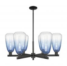 Innovations Lighting 716-6CR-BK-G480-6SB - Brookhaven Almond - 6 Light - 24 inch - Matte Black - Chandelier