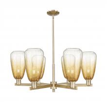Innovations Lighting 716-6CR-CB-G480-6AM - Brookhaven Almond - 6 Light - 24 inch - Satin Nickel - Chandelier