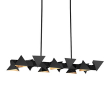 ZEEV Lighting CD10034-12-MBK - Avante 50" 6-Light, Geometric Triangular Linear in Brushed Black