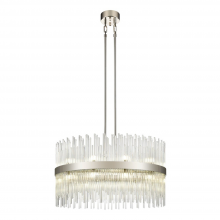 ZEEV Lighting CD10384-22-PN - Citadel 32" 22-Light, Glass Stem Drum Chandelier in Nickel