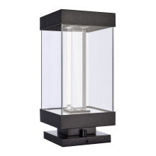 ZEEV Lighting EBP11110-LED-12S-MBK - Claro 14" Square Glass Bollard