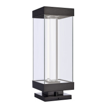 ZEEV Lighting EBP11111-LED-24S-MBK - Claro 26" Square Glass Bollard