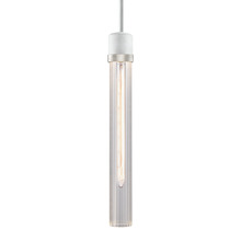 ZEEV Lighting P11706-E26-MW-K-PN-G4 - Zigrina 18" Fluted Glass E26 Pendant in White with Knurled Ring in Nickel