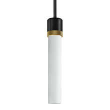 ZEEV Lighting P11708-E26-SBB-K-AGB-G7 - Zigrina 12" White Glass E26 Pendant in Black with Knurled Ring in Brass